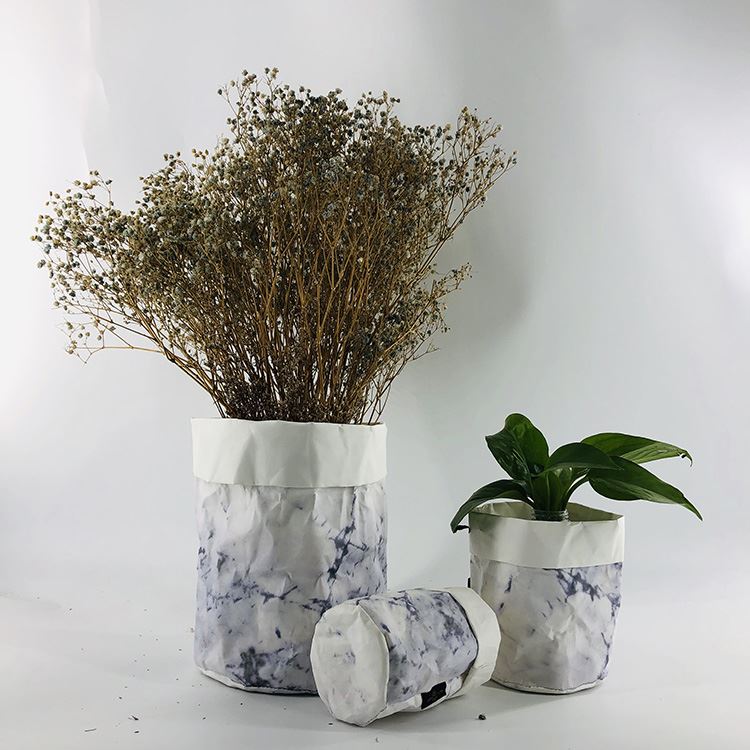 Marble Effect Paper Plant Pot